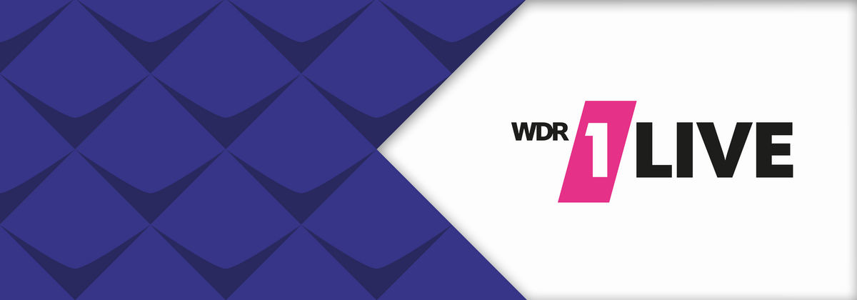 Bannerbild mit Farbkacheln und dem Logo von WDR1Live