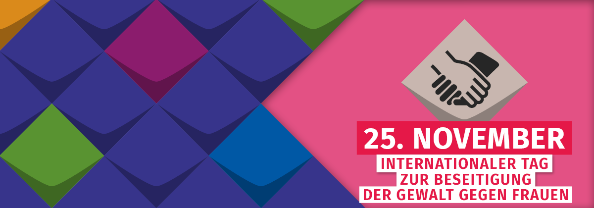 Kacheln der KSL.NRW und ein Hinweis zum Aktionstag: am 25.10. ist der Internationale Tag zur Beseitigung von Gewalt gegen Frauen